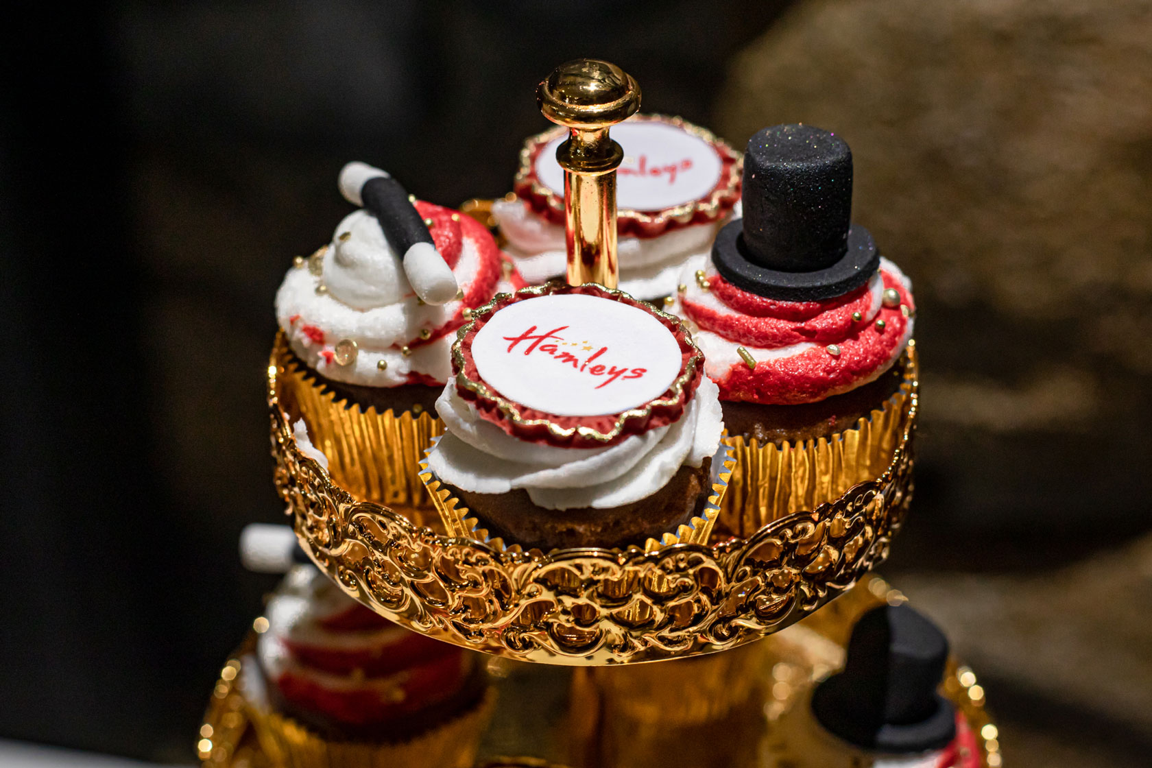 Hamleys cupcakes in the style of top hats and wands
