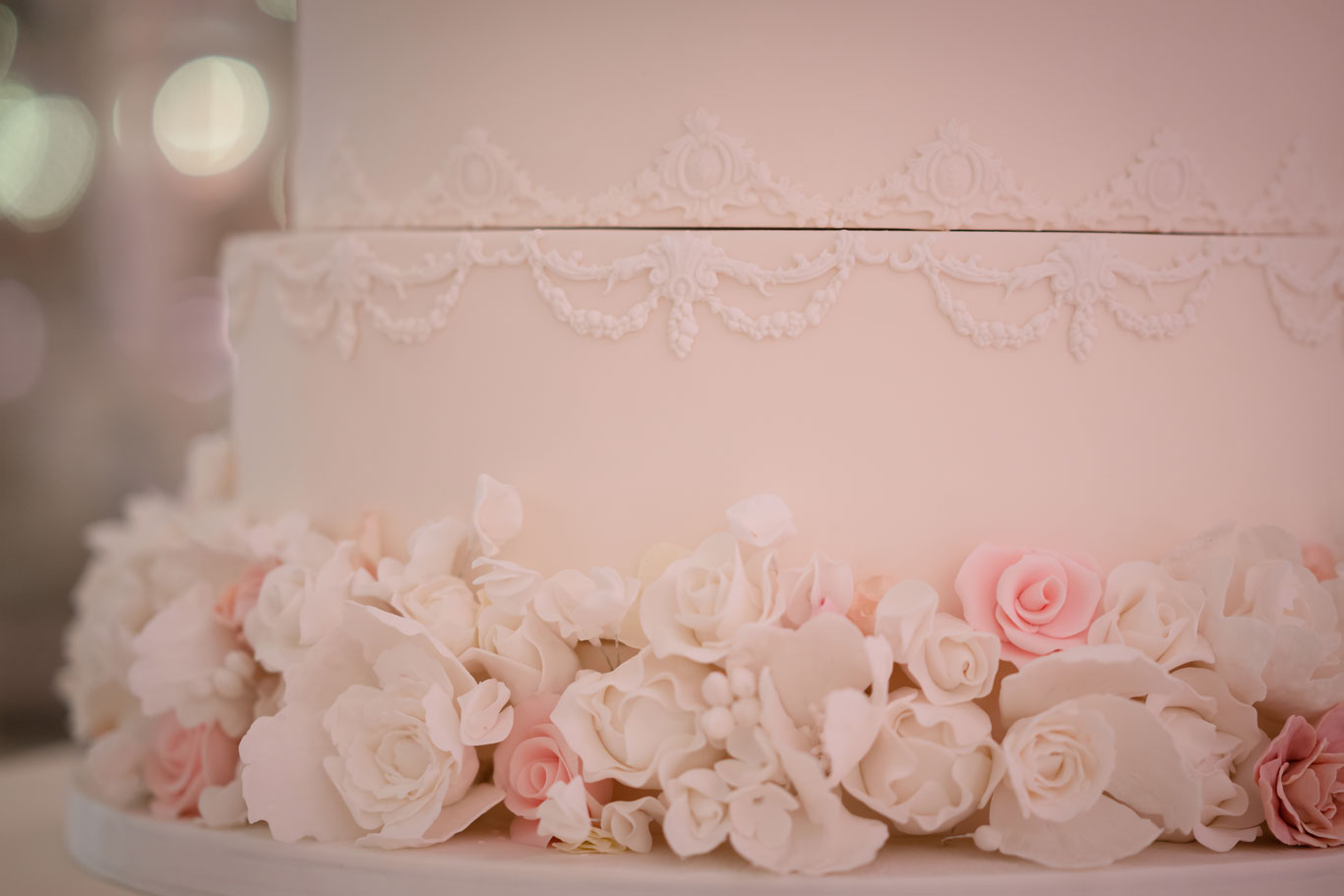 A Closeup Of The Savoy Luxury Wedding Cake by GC Couture